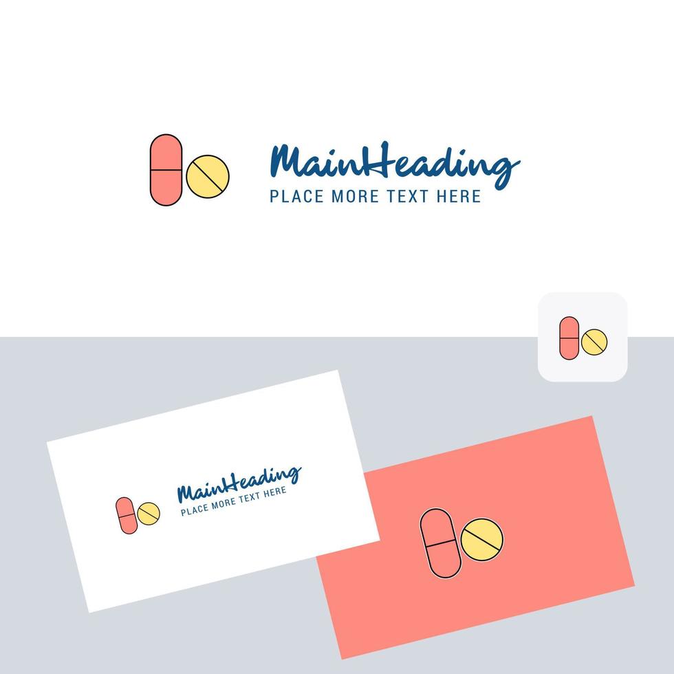 Medicine vector logotype with business card template Elegant corporate identity Vector