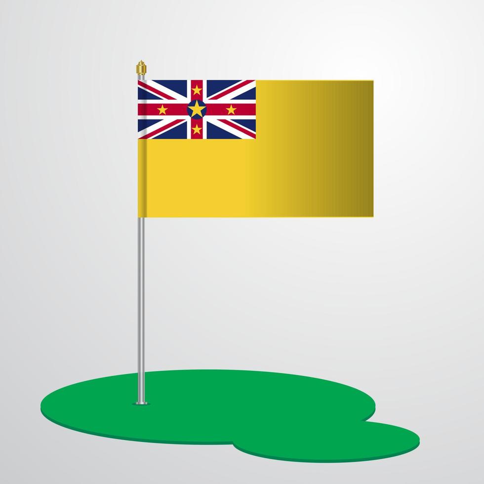 asta de la bandera de niue vector