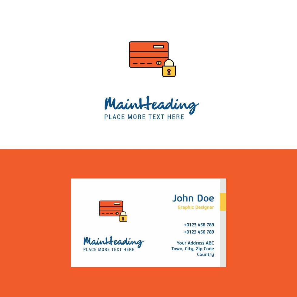 Flat Secure credit card Logo and Visiting Card Template Busienss Concept Logo Design vector