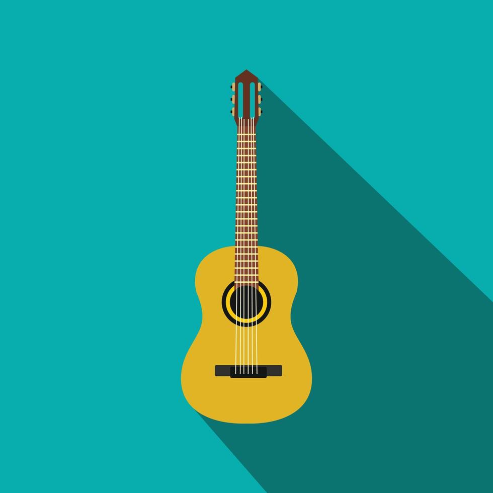 Classic guitar icon, flat style vector