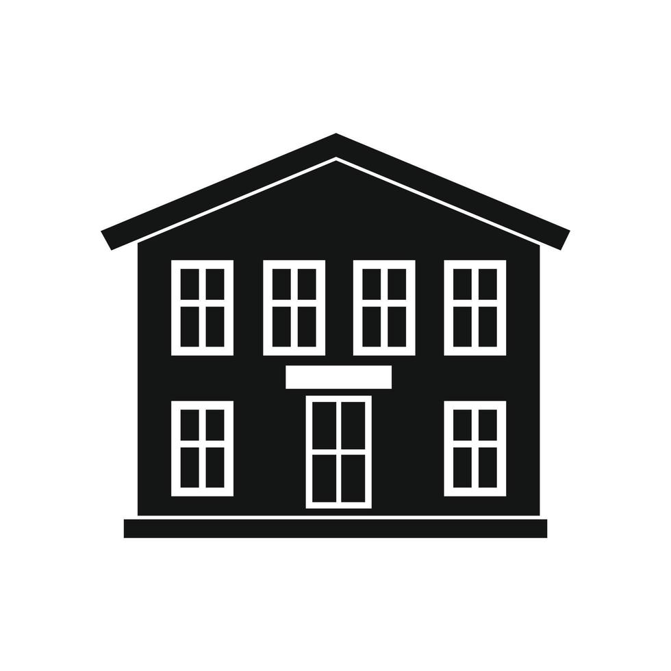 Two-storey house icon vector