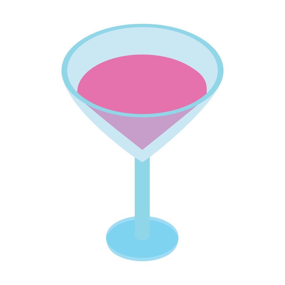 Cocktail isometric 3d icon vector