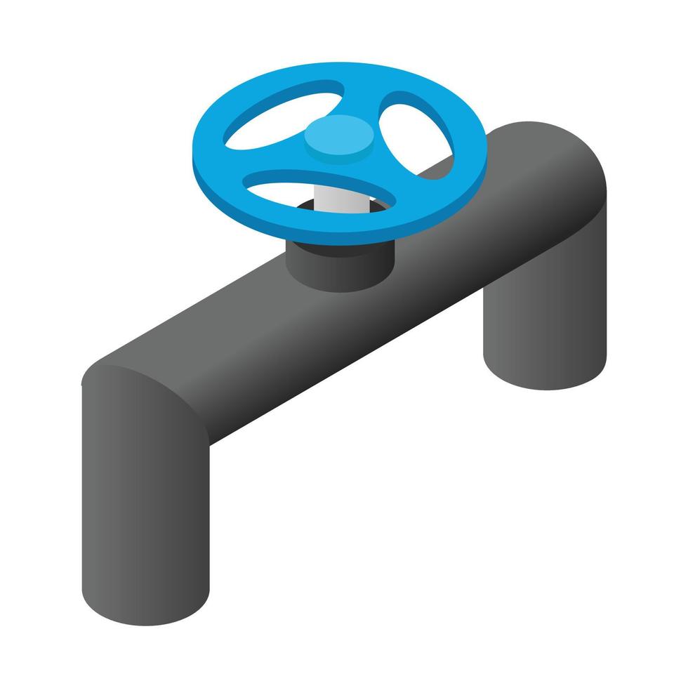 Pipeline valve stopcock isometric 3d icon vector