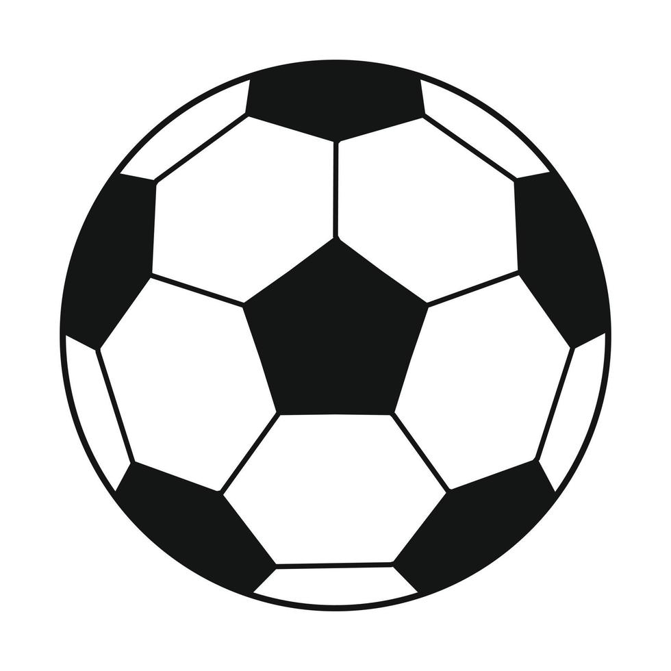 Soccer ball black simple icon vector