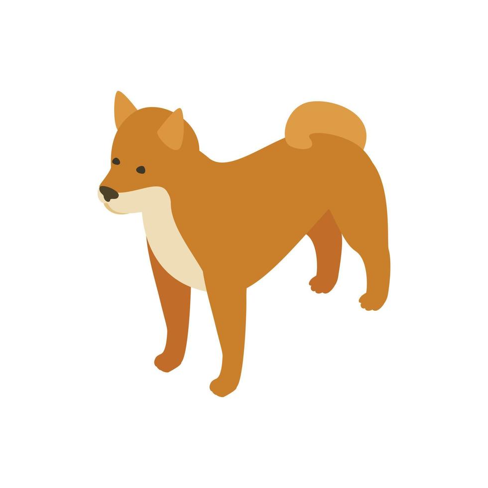 Akita dog icon, isometric 3d style vector