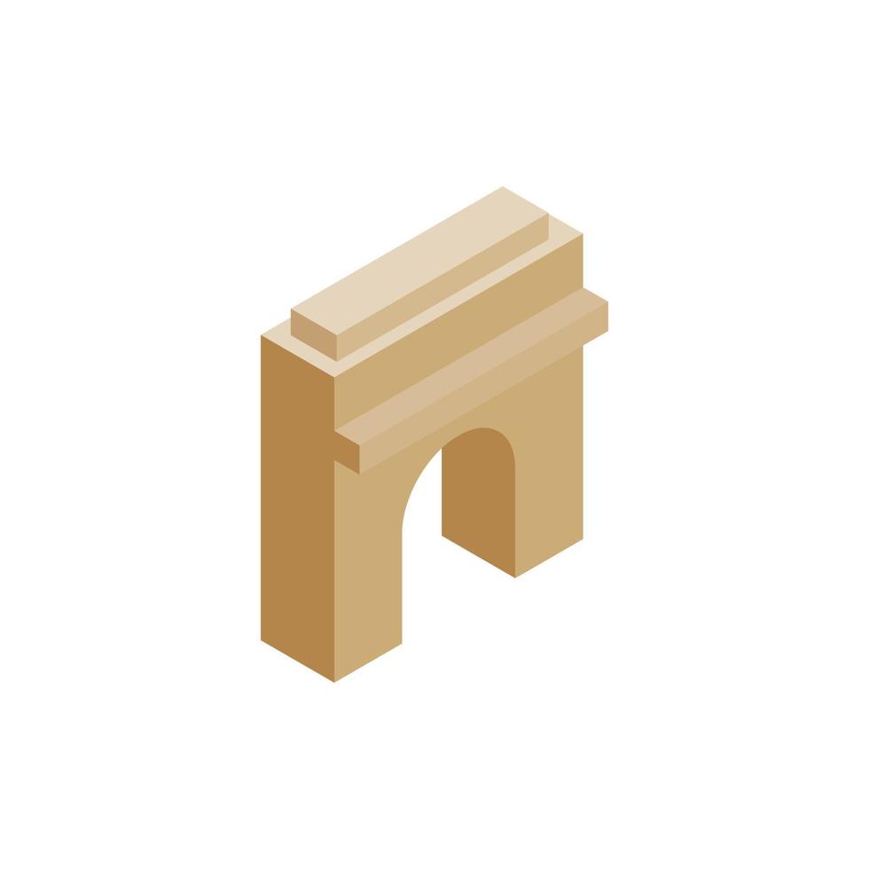 Triumphal arch icon, isometric 3d style vector