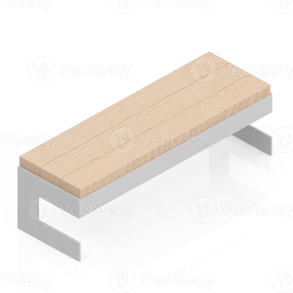 Isometric bench 3D render png