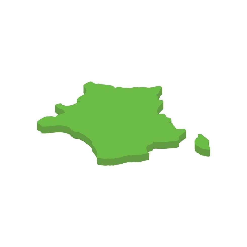 Map of France isometric 3d icon vector