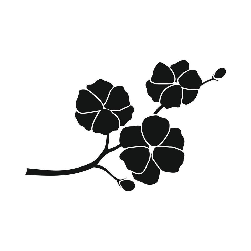 Sakura icon, simple style vector