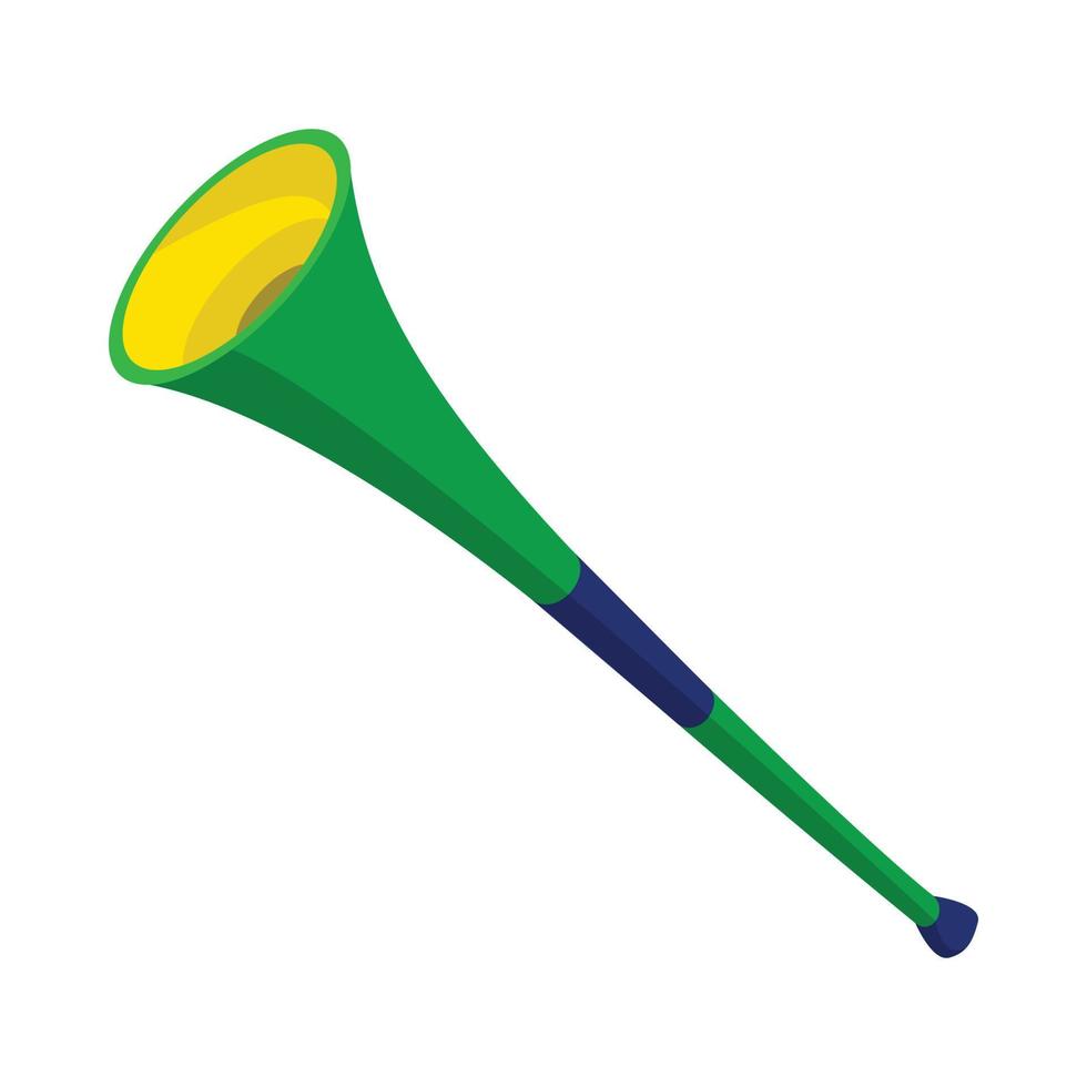 Vuvuzela trumpet icon, cartoon style vector