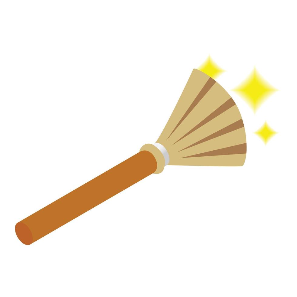 Witches broom isometric 3d icon vector