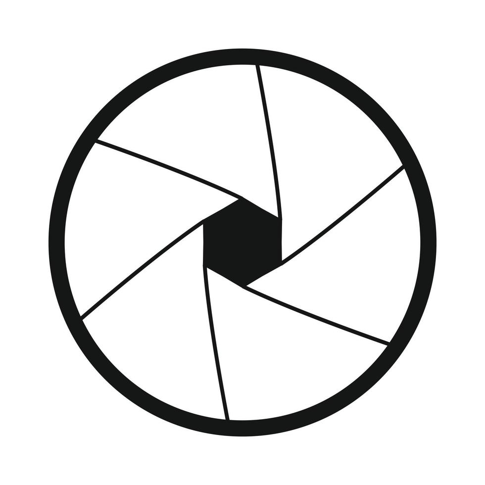Camera shutter aperture icon, simple style vector