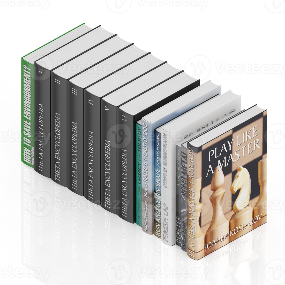 Isometric Books 3D render png
