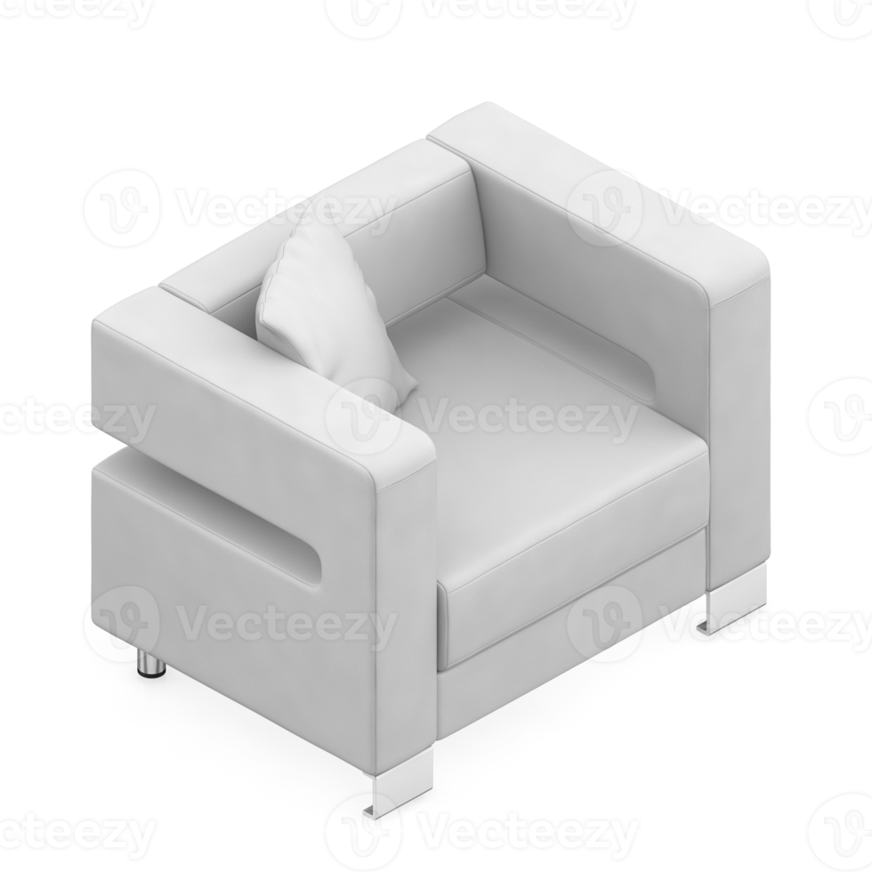 Isometric Armchair Isolated 3D render png