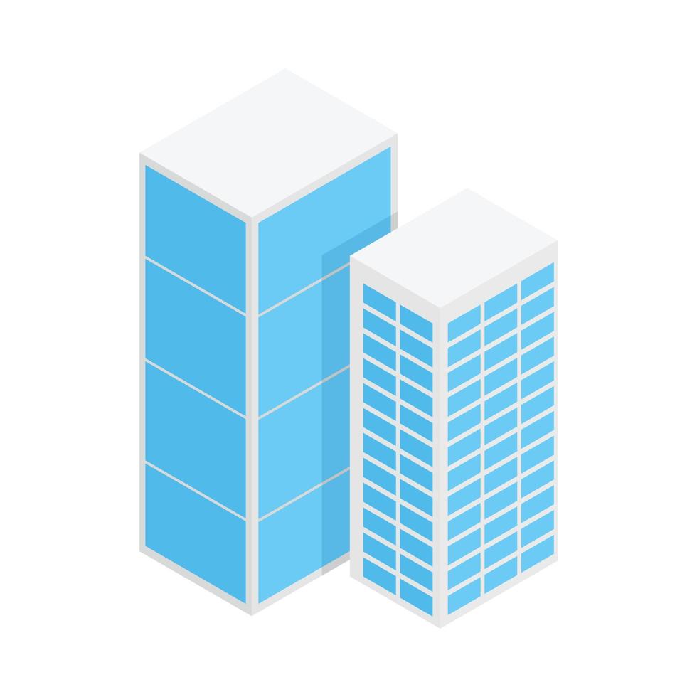 Modern office buildings icon, isometric 3d style vector