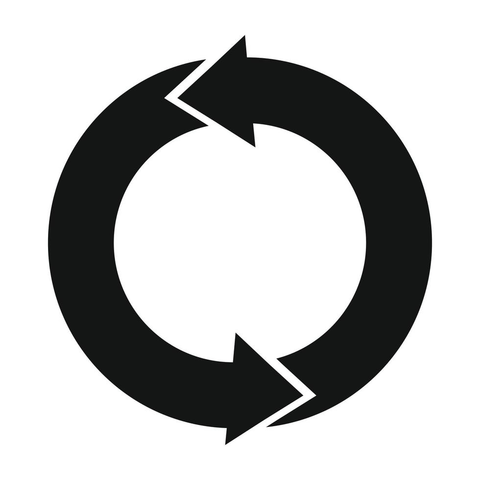 Refresh arrows black simple icon vector