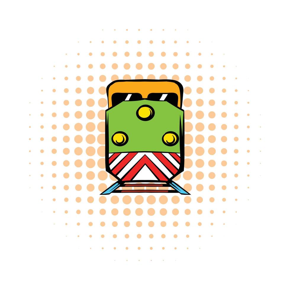 locomotora, cómics, icono vector