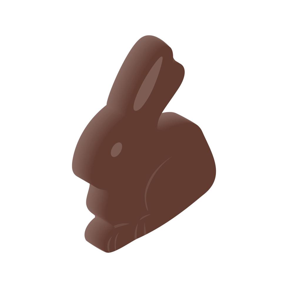 Chocolate easter bunny isometric 3d icon vector