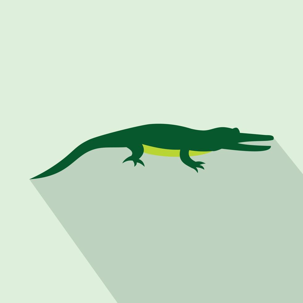 Crocodile icon, flat style vector