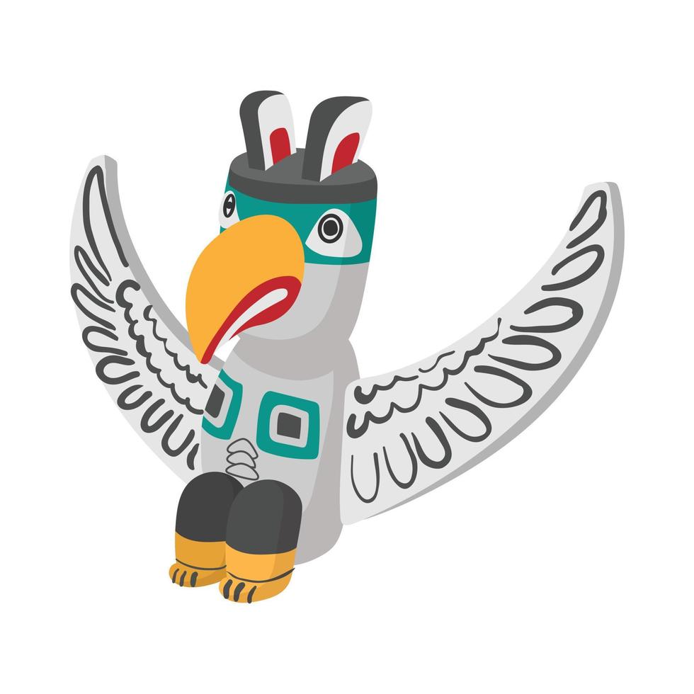 A colorful totem pole icon, cartoon style vector