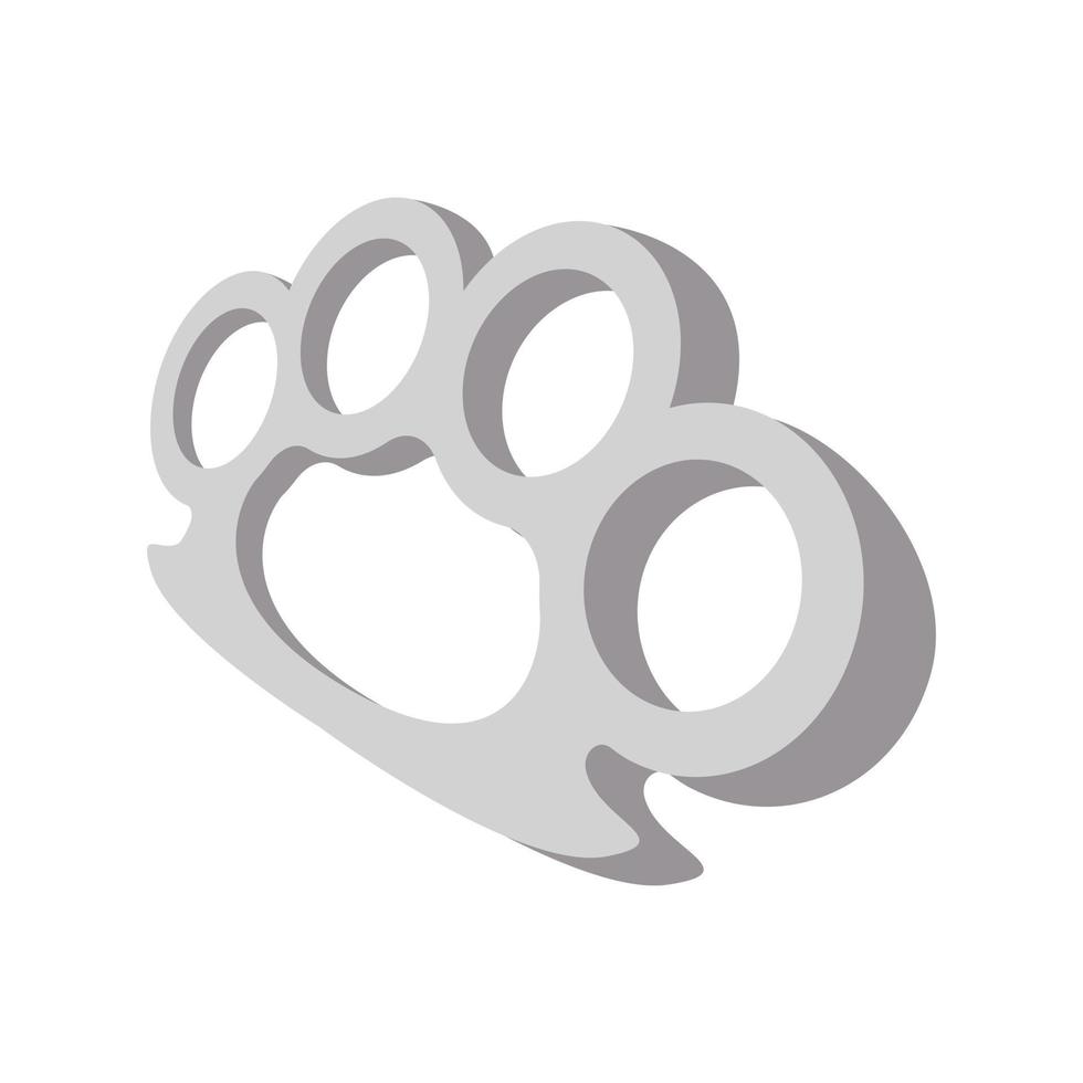 Brass knuckles cartoon icon vector