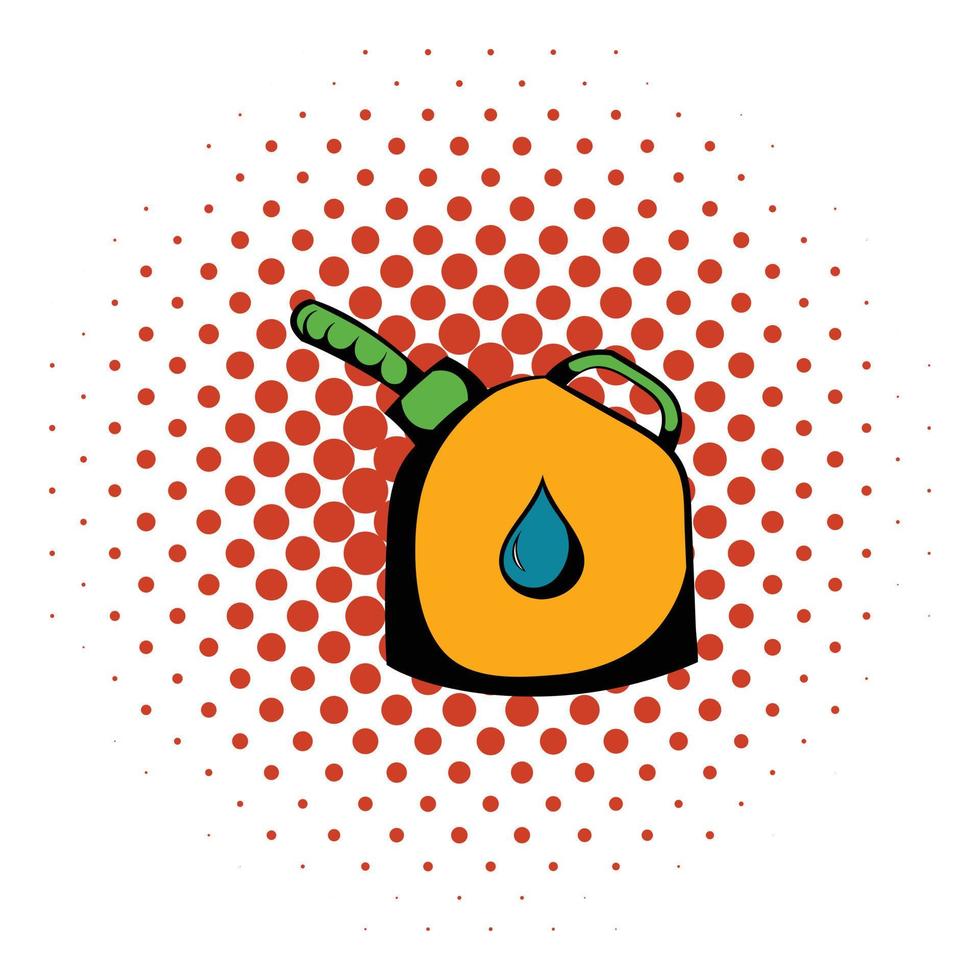 Jerrycan with flexi pipe spout icon, comics style vector