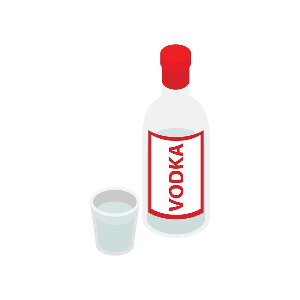 botella de vodka icono isométrico 3d vector