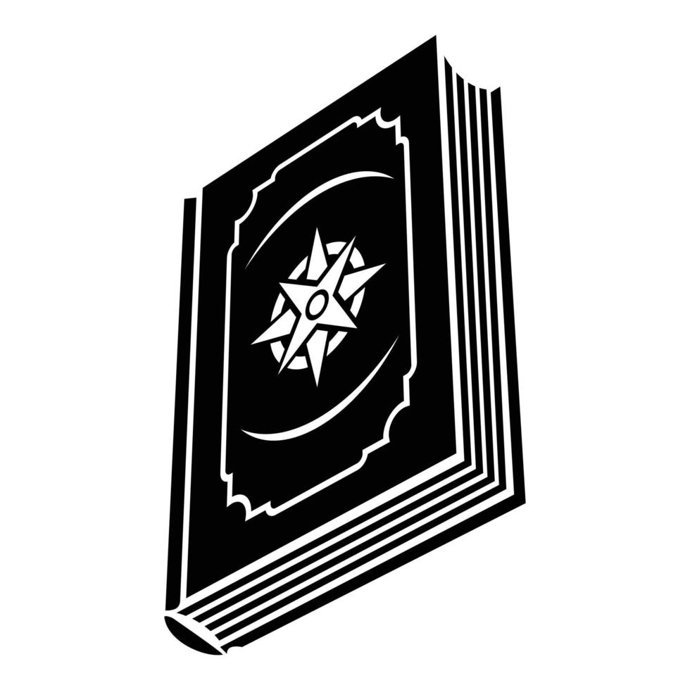 Book with eight-pointed star on the cover vector