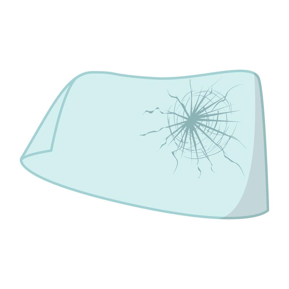 Cracked car windshield cartoon icon vector