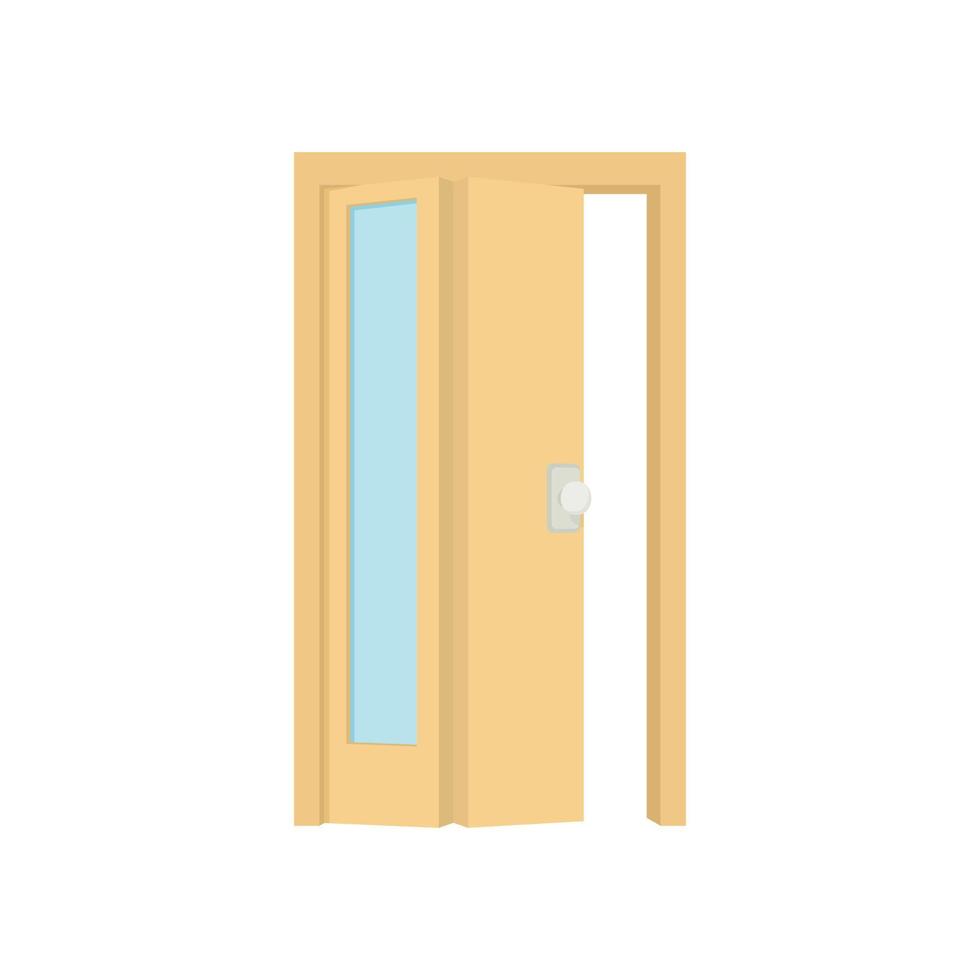 Opened door icon, cartoon style vector