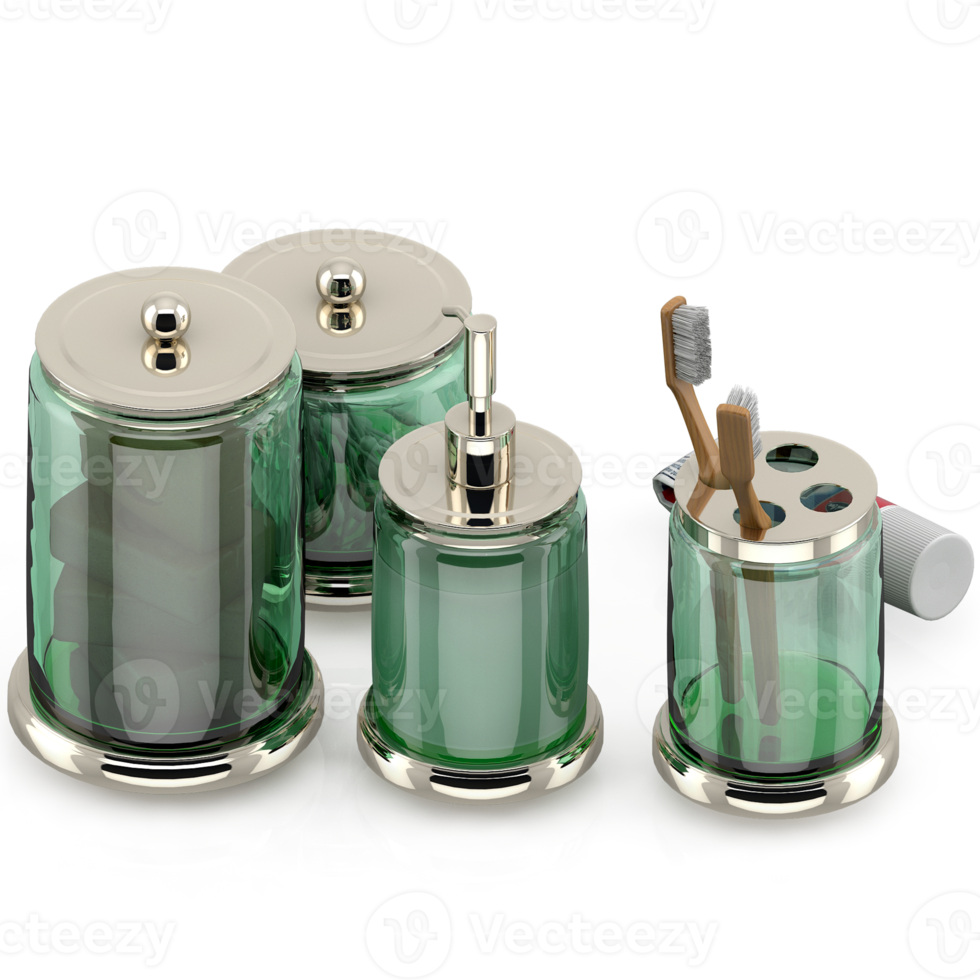 Isometric bathroom items 3D isolated render png