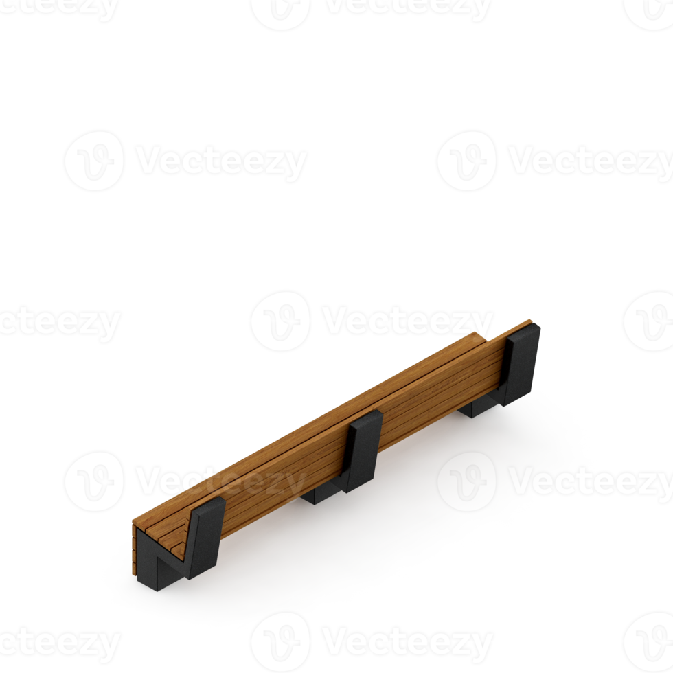 Isometric bench 3D render png