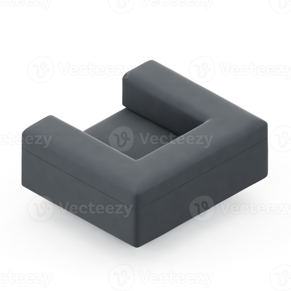 Isometric Armchair Isolated 3D render png