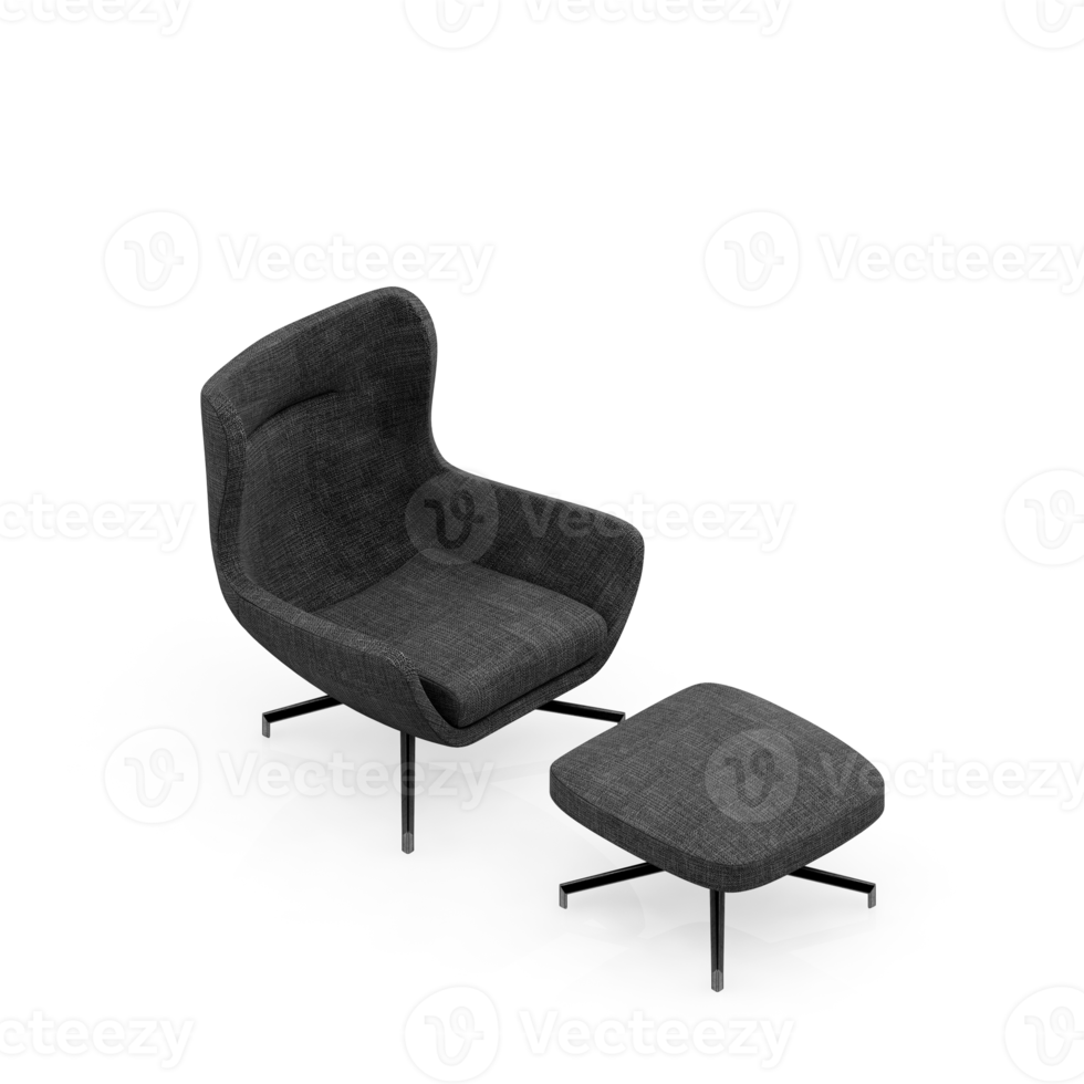 Isometric Chair 3D isolated rendering png