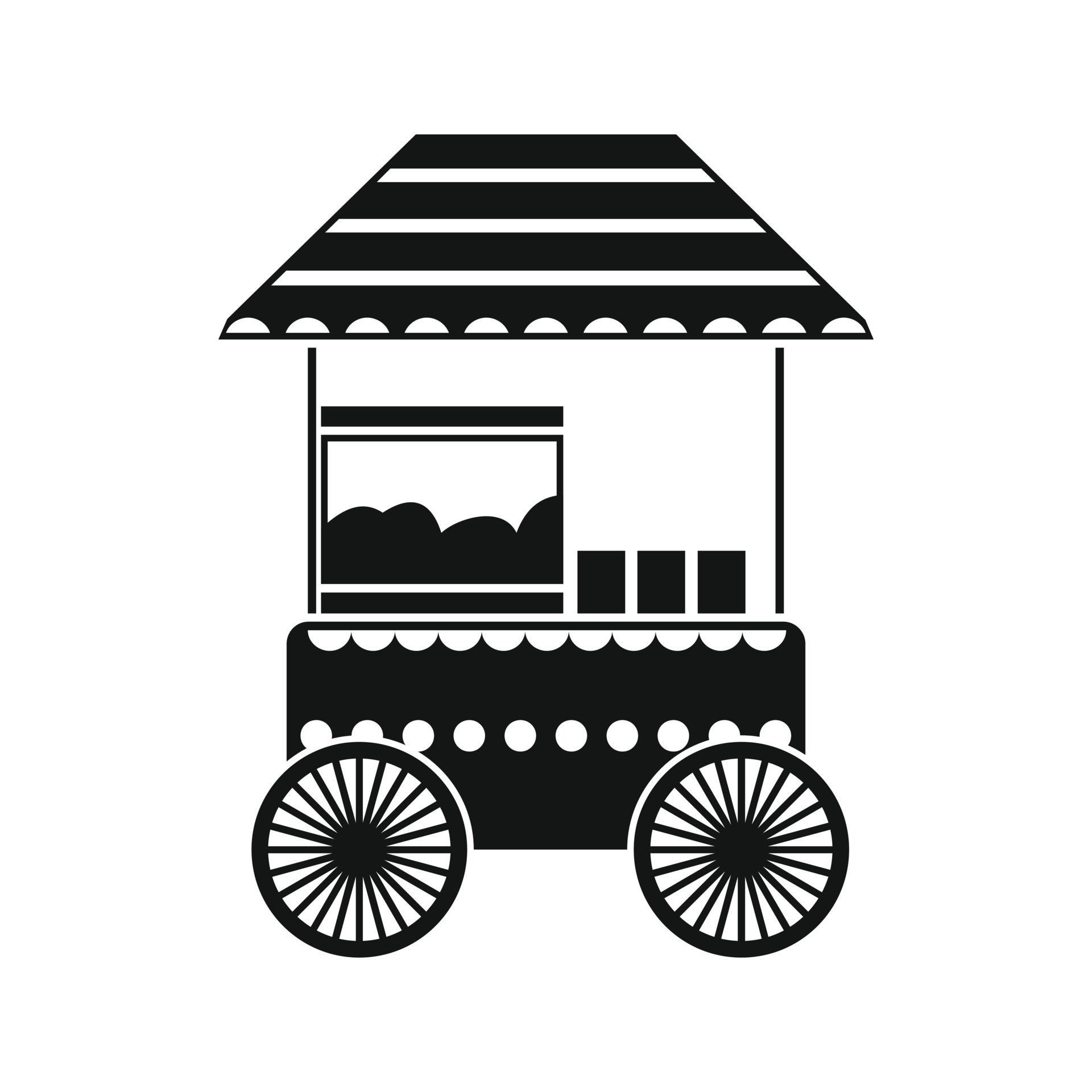 popcorn cart black