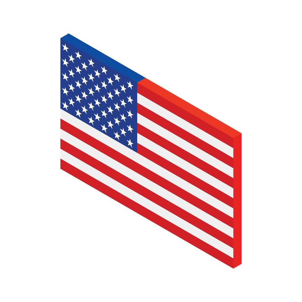 icono 3d isométrico de la bandera de estados unidos vector