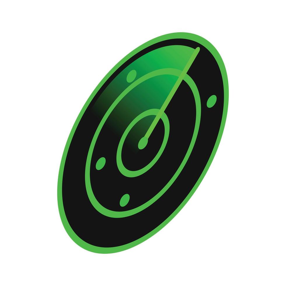 Air traffic control radar icon, isometric 3d style vector