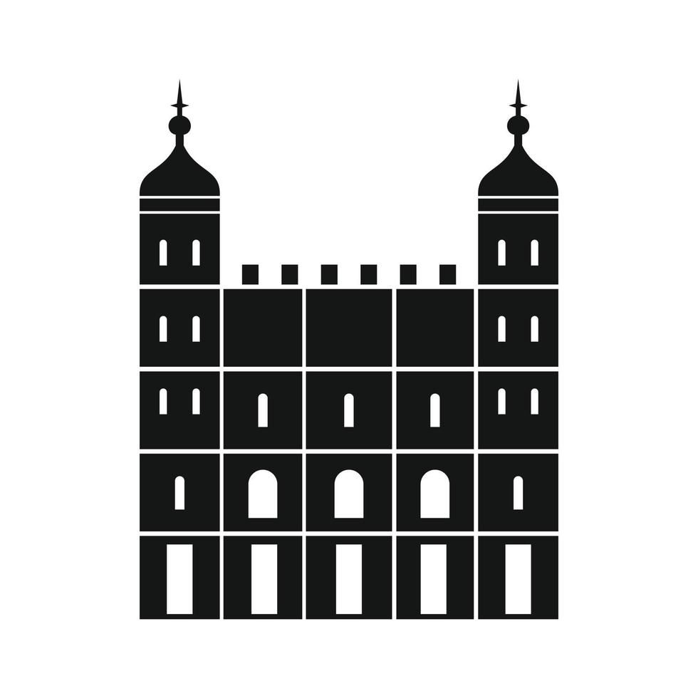 torre de londres en icono de inglaterra, estilo simple vector