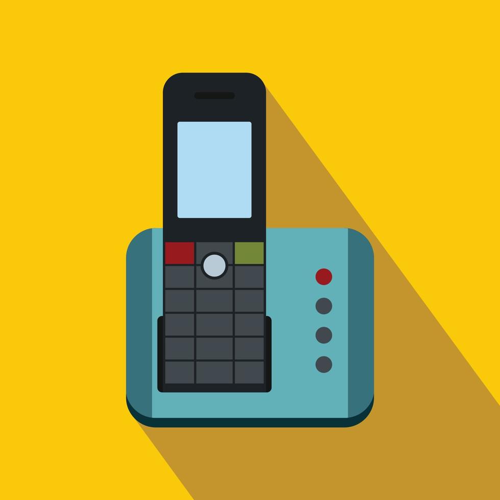 Cordless phone icon, flat style vector