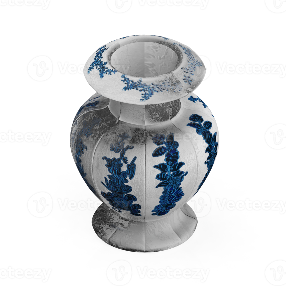 Isometric Vases 3D render png