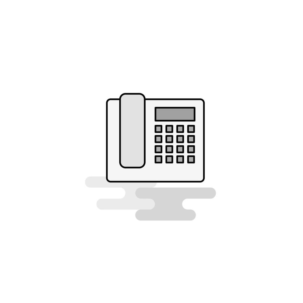 Telephone Web Icon Flat Line Filled Gray Icon Vector