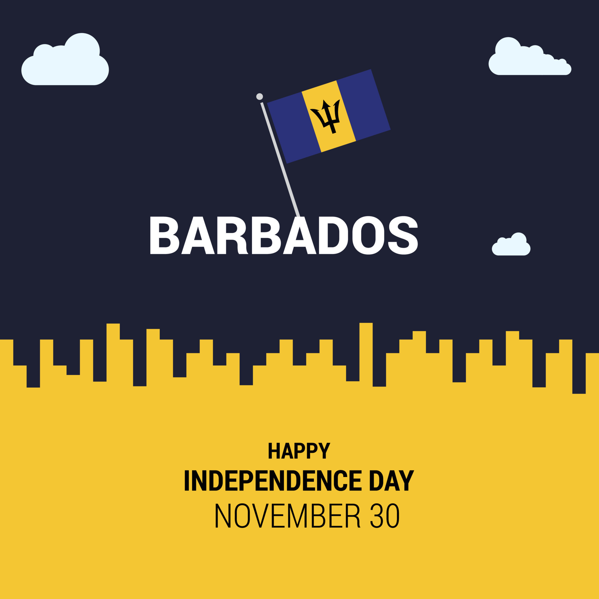 Barbados Independence day card design vector 14168431 Vector Art at