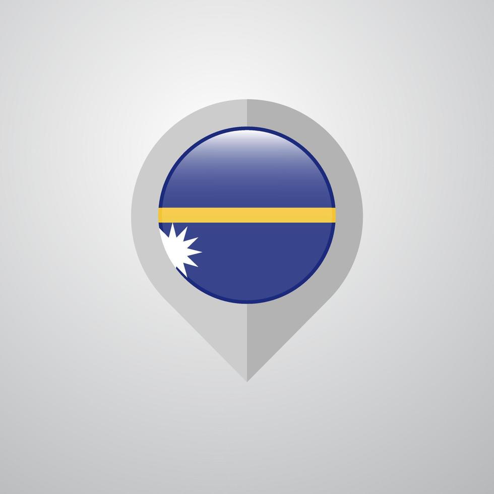 puntero de navegación de mapa con vector de diseño de bandera de nauru