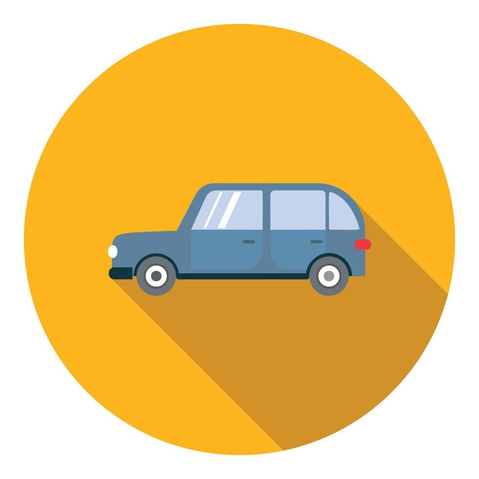 Mini van car icon, flat style vector