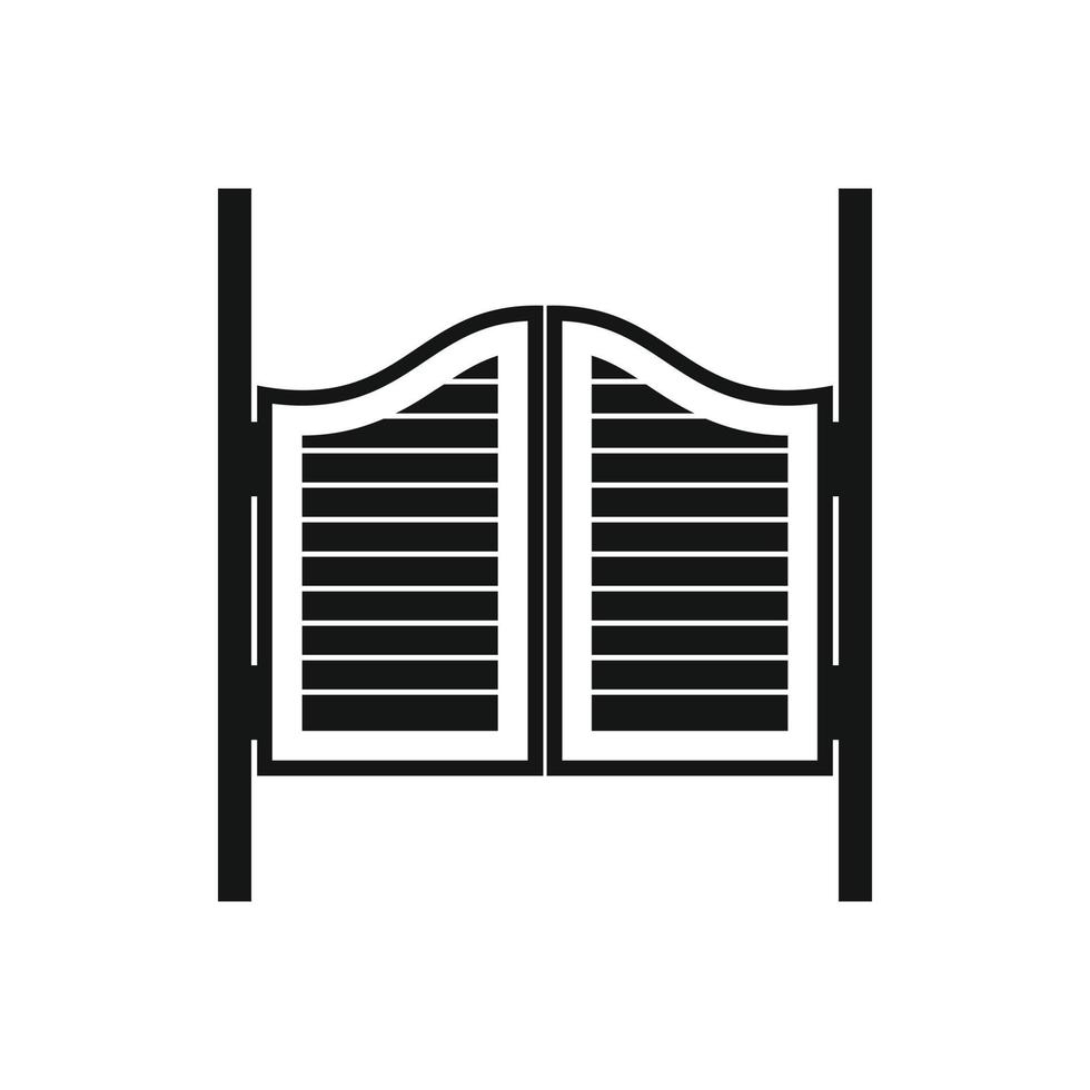 Doors in western saloon icon, simple style vector