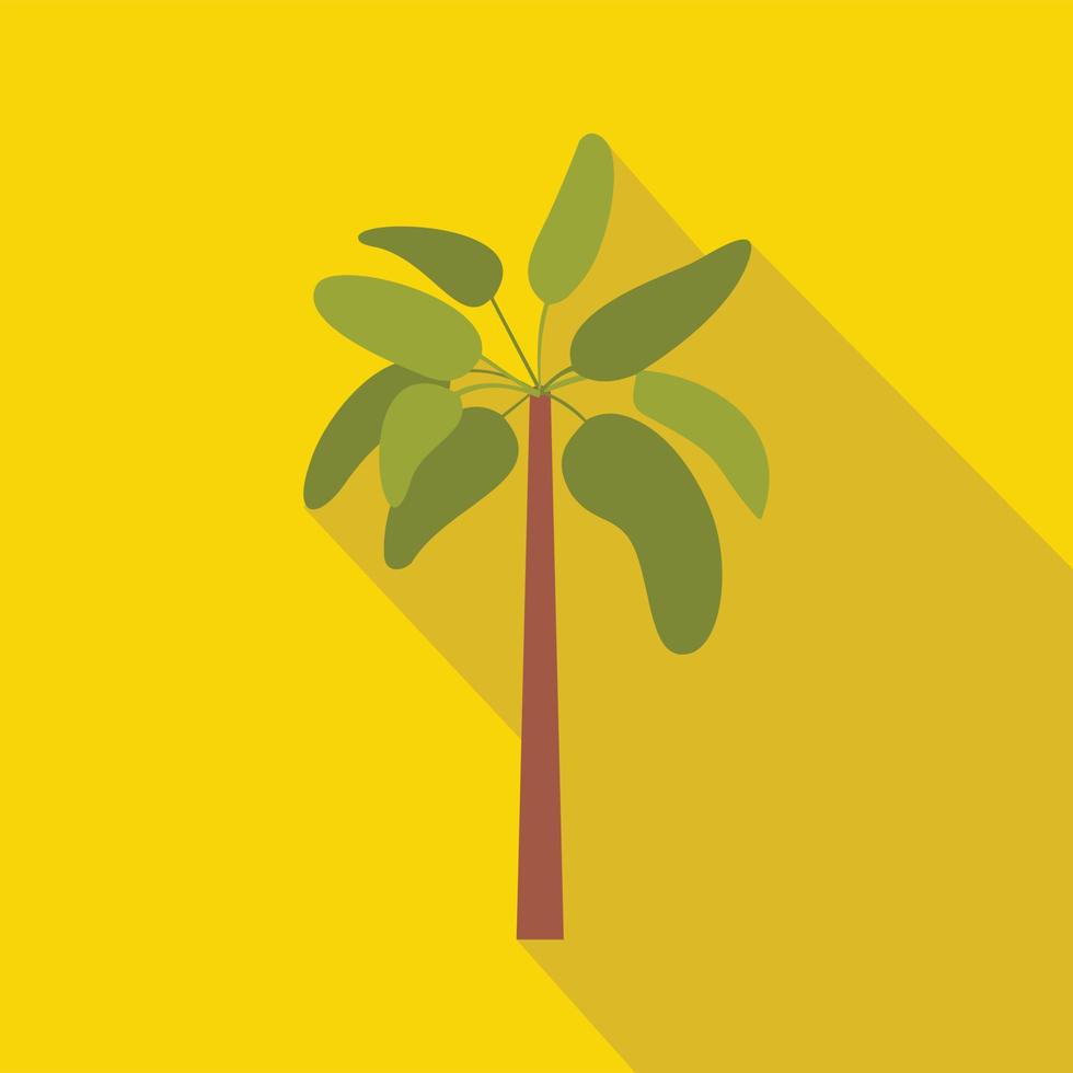 Palm plant tree icon, flat style vector