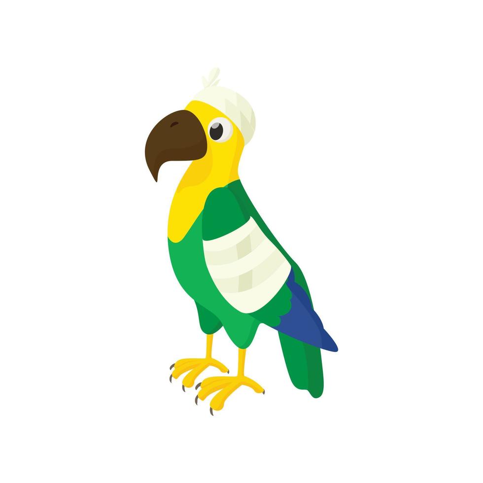 Sick parrot icon, cartoon style vector