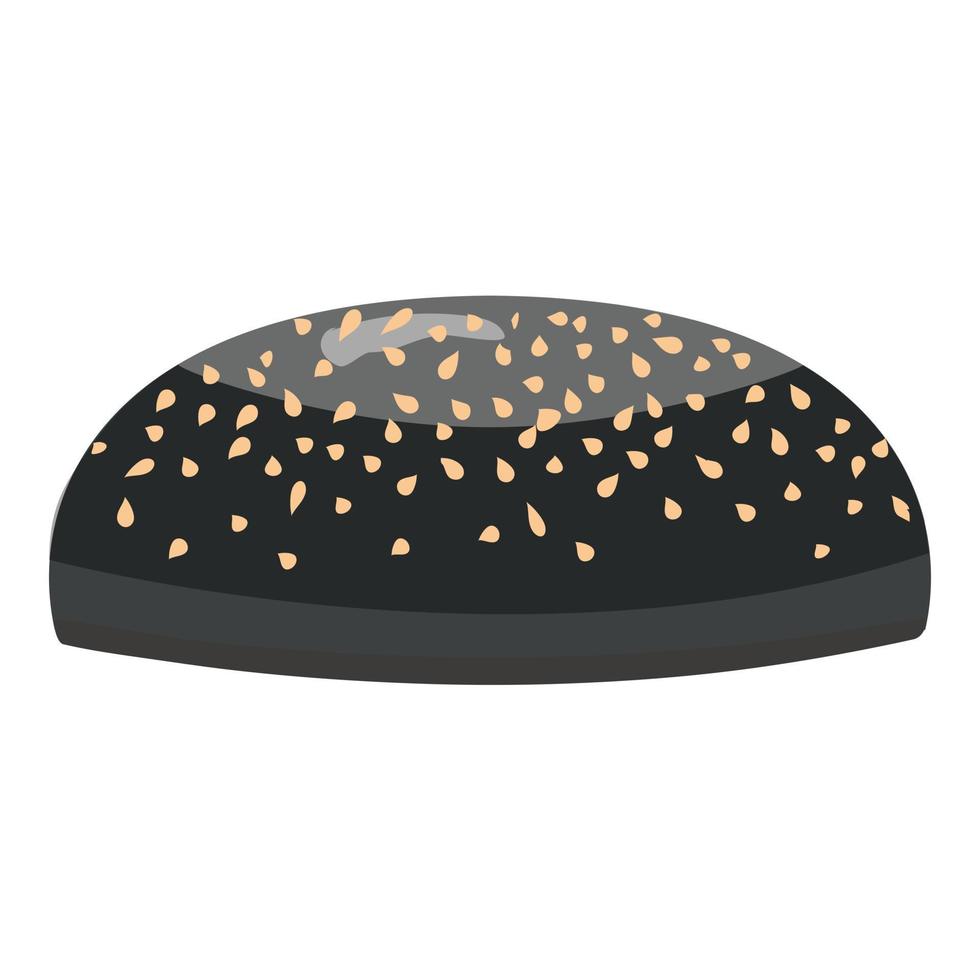 Black bun icon cartoon vector. Cheese burger vector