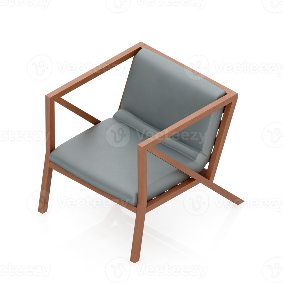 Isometric Chair 3D isolated rendering png