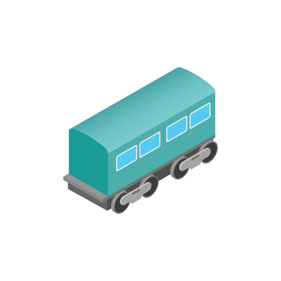 vagón de tren de pasajeros icono isométrico vector